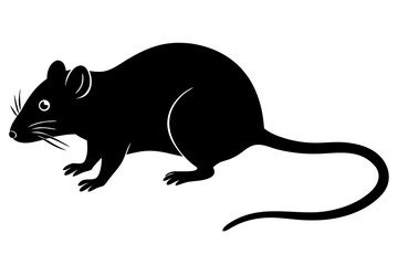 rat silhouette vector, Mouse icon black symbol
