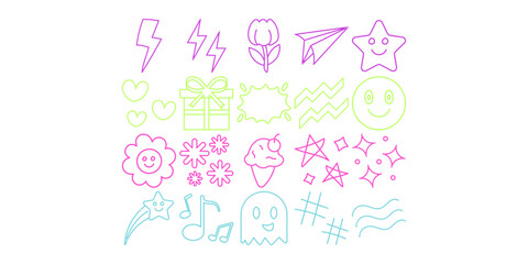 Handdrawn Neon Decoration