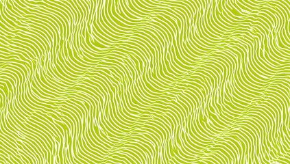 Abstract wavy pattern featuring intertwining lines in shades of lime green and yellow with subtle texture variations