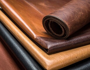 Assortment of colorful leather textures showcase artisan craftsmanship and quality