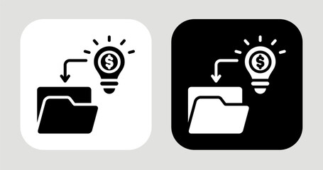 Value Sorting Icon In Black and White Glyph Style