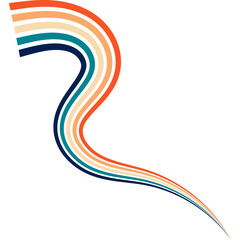 Retro Wavy Rainbow Decoration