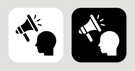 Audience Echo Icon In Black and White Glyph Style