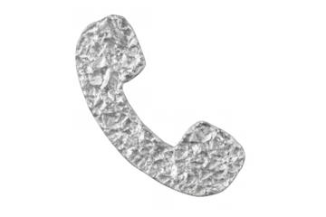 Phone receiver icon forming from ice material representing cold communication or frozen technology