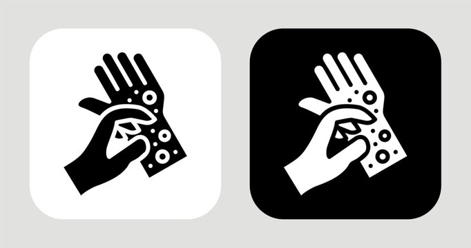 Itching Icon In Black and White Glyph Style