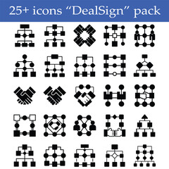 Handshake Vector Icon Bundle Partnership, Agreement, Deal, Collaboration Silhouette Set