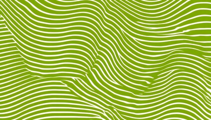Abstract green and white wavy lines creating a mesmerizing organic pattern with a sense of depth and movement