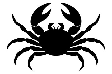 Sea Crab silhouette vector, Crab icon black symbol
