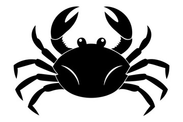 Sea Crab silhouette vector, Crab icon black symbol
