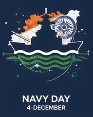 Minimal Symbol-Only Poster for Indian Navy Day &ndash; 4 December