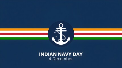 Minimal Symbol-Only Poster for Indian Navy Day &ndash; 4 December