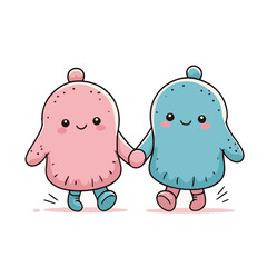 Walking Mittens Couple Character