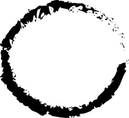 Naklejka premium Black brush circle. A round stamp vector was isolated on the white background,