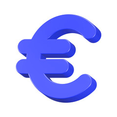 Obraz premium 3d rendering icon currency euro blue color