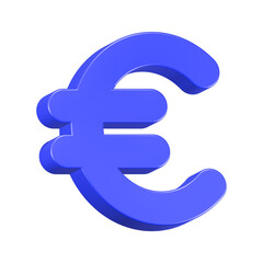 Obraz premium 3d rendering icon currency euro blue color