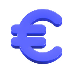 Obraz premium 3d rendering icon currency euro blue color