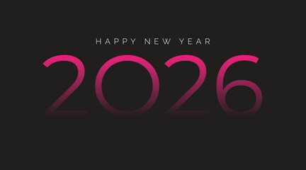 Modern 2026 new year pink gradient shaded vector background with black dark background