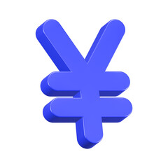 Fototapeta premium 3d rendering icon currency yen blue color