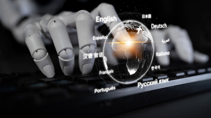 AI artificial intelligence bridges global language communication with multilingual virtual...