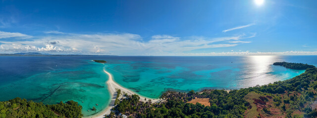 Aerial 180&deg; Panoramic View of Nosy Iranja Island, Madagascar