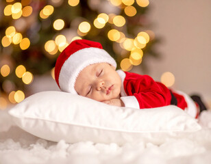baby in Santa Claus sleeping
