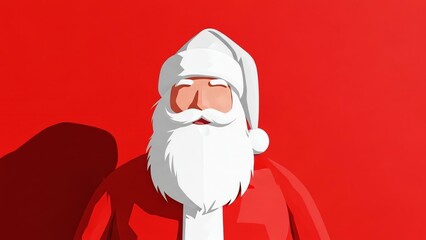 Santa Claus portrait against red background