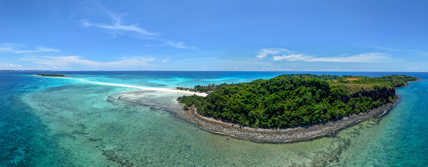 Aerial 180&deg; Panoramic View of Nosy Iranja Island, Madagascar
