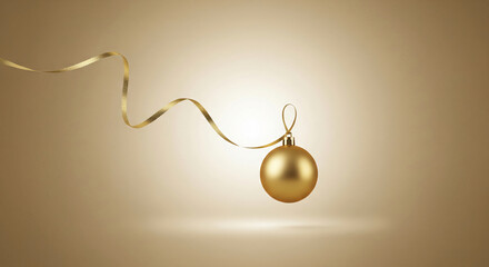 Elegant golden christmas ornaments with snowflakes on blurred lights background and free place for text.