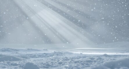 Delicate snow-mist particles forming smooth winter gradient haze across elegant deep navy background