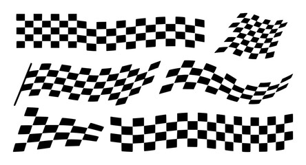 Obraz premium Collection of Waving Checkered Flags and Racing Patterns