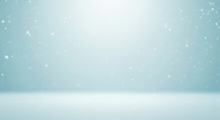 light blue background with white glitter and bokeh, shiny snowflakes falling, sparkling, blurred, shimmering.blue white bokeh blur circle variety Dreamy soft focus wallpaper backdrop,banner