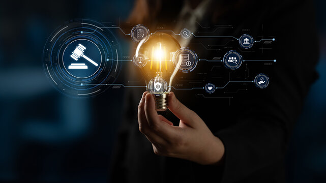 Futuristic digital law interface displaying justice scale, highlighting digital law, AI compliance, digital law systems, and digital law regulations for secure governance. Spline