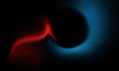 Abstract Red and Blue Energy Wave – Futuristic Light Flow on Black Background