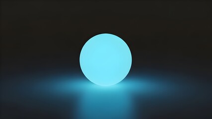 Glowing oval light source on dark background radiating blue light