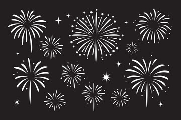 flat illustration fireworks explosion bundle collections