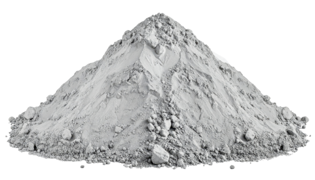 Gray Soil Mound with Natural Texture and Detailed Granular Composition on Transparent Background