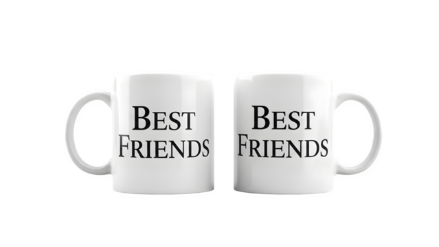 Best Friends Mugs, isolated on transparent background