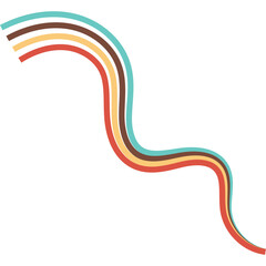 Retro Wavy Rainbow Decoration