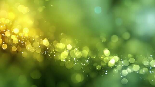 Soft circles of green and yellow light blend together creating a dreamy and vibrant bokeh effect. This colorful background evokes a sense of cheerfulness and warmth.