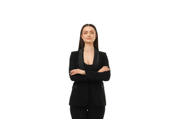 Obraz premium Confident and poised business professional, isolated on white, PNG