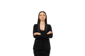 Confident and poised business professional, isolated on white, PNG