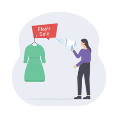 Flash Sale Vector Flat Style Icon EPS 10 File 