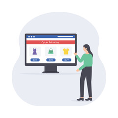 Cyber Monday Vector Flat Style Icon EPS 10 File