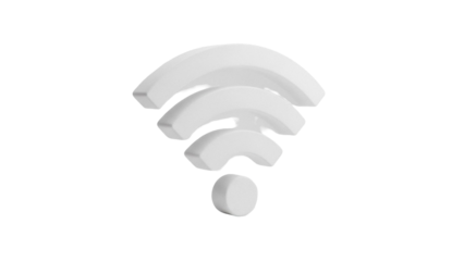 Wifi signal icon isolated PNG on transparent background, wireless connection symbol for internet access and network connectivity
