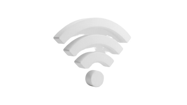 Wifi signal icon isolated PNG on transparent background, wireless connection symbol for internet access and network connectivity