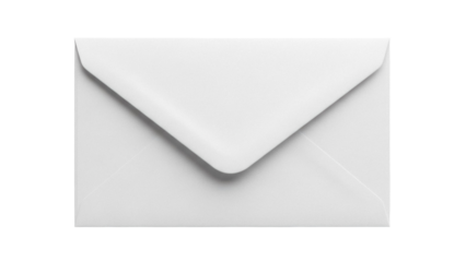 Blank white envelope isolated PNG, stationery for mailing letters and sending correspondence on transparent background