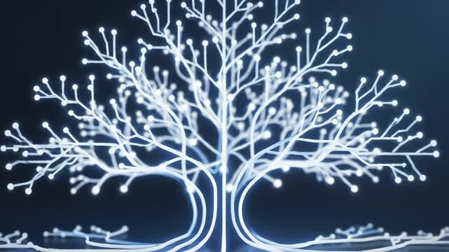 Technology Tree Growing With Glowing Branches and Connections