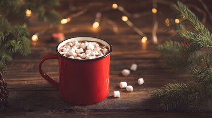 Cozy Christmas cocoa scene evokes warmth holidays lifestyle festive decor seasonal promotions inviting moments