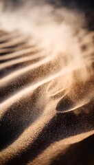 Desert winds swirl fine sand across rippled dunes a cinematic display of nature&rsquo;s powerful beauty