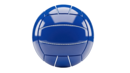 Blue volleyball isolated PNG on transparent background, sports equipment for training and competition, team sport, recreation and exercise